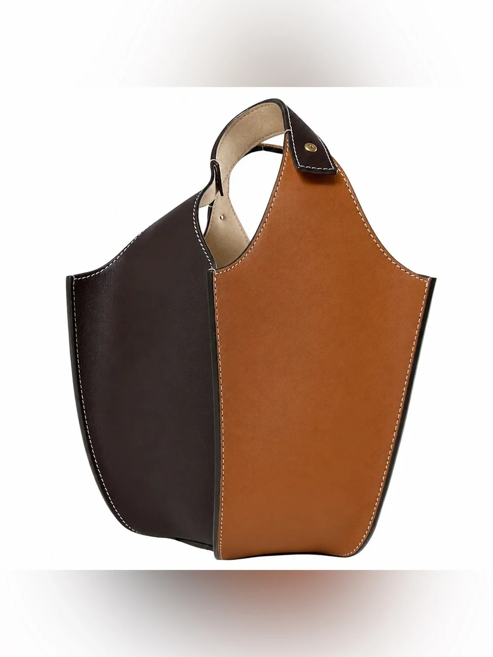 Tory Burch RARE Leather Color-Block Lampshade Lantern Shoulder Bag Purse